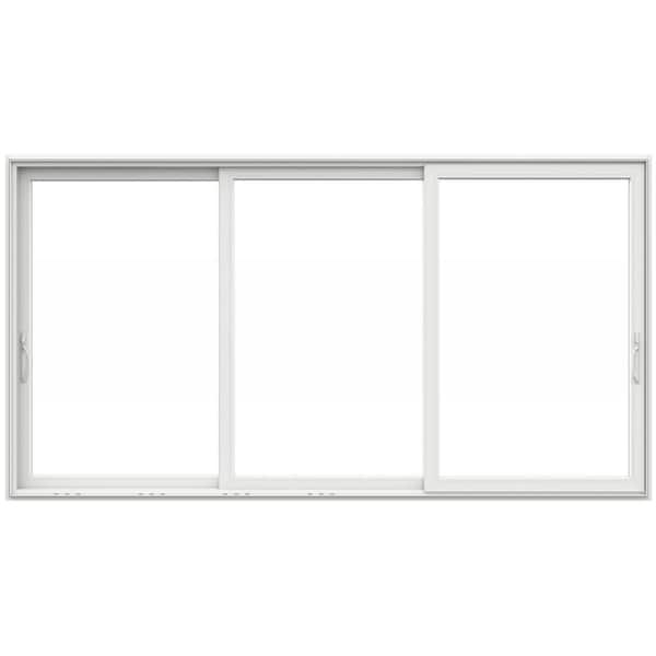 JELD-WEN V4500 Multi-Slide 177 in. x 96 in. Universal Handing Low-E White Vinyl 3-Panel Prehung Patio Door