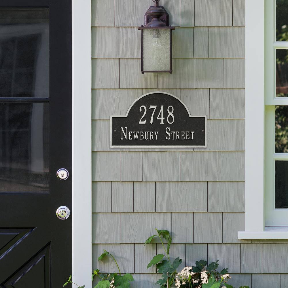 Black and Silver Metal Arch Marker Wall Plaque