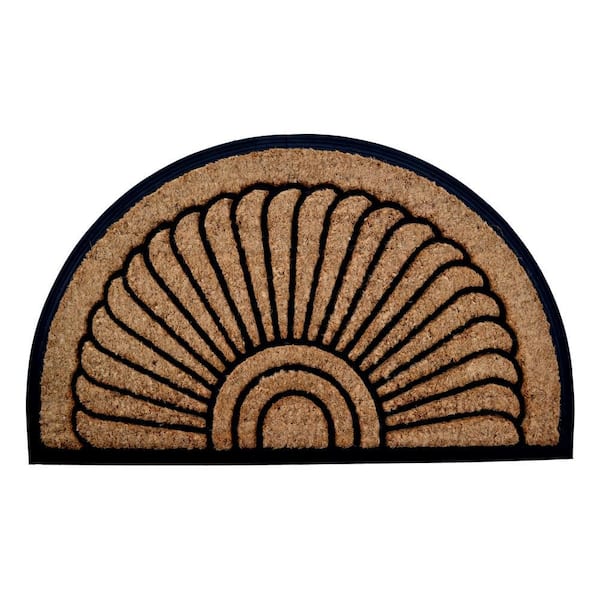 Rubber Backed, Sunrise, 36 in. x 24 in. Natural Brushed Coir Door Mat