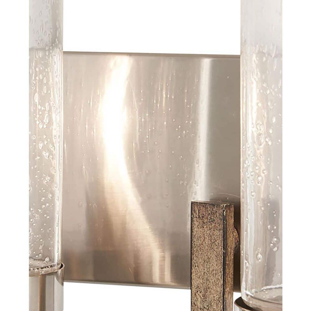 Brushed Nickel and Stone Grey 2-Light Wall Sconce