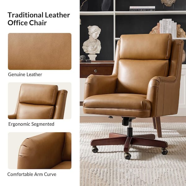 JAYDEN CREATION Geofredo Camel Traditional 42.5 in. H Genuine