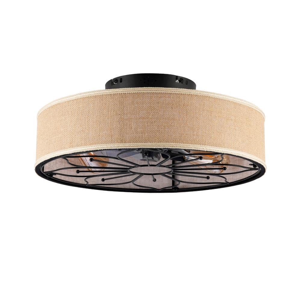 "20"" Lotus Design Fabric Farmhouse Bladeless Ceiling fan with Remote Control for Living Room, E26*4, No Bulbs Included" price history on PriceWatchPro