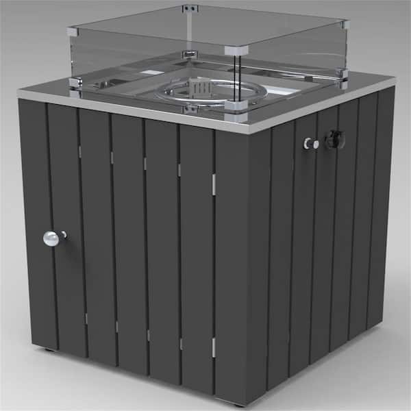 itapo 23.6 in. x 33.2 in. Square Steel Gas Fire Pit Propane Fire Table