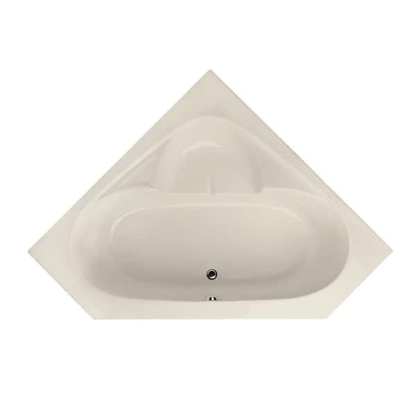 Hydro Systems Studio 60 in. Acrylic Corner Drop-in Air Bath Bathtub in Biscuit