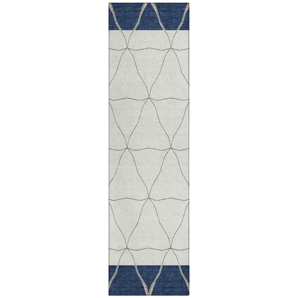 Chantille Machine Washable Indoor/Outdoor Abstract ACN2841 Navy 2 ft. x 7 ft. Runner Rug price history on PriceWatchPro