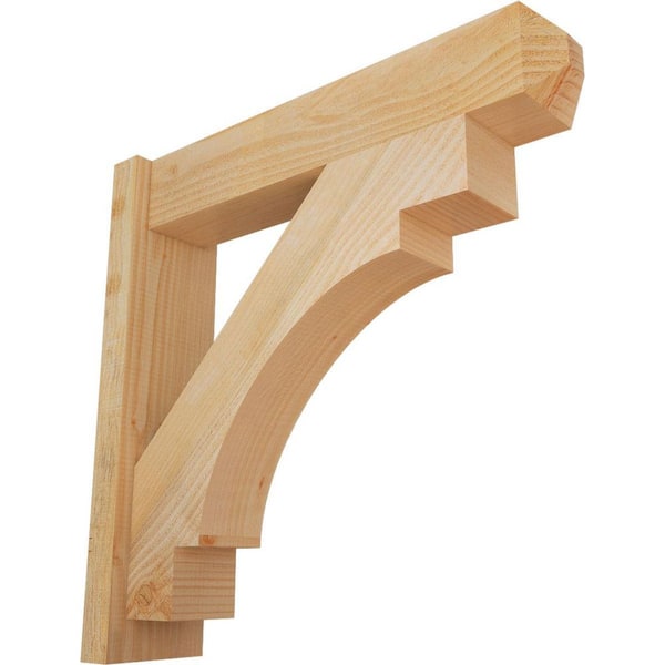 Ekena Millwork 6 in. x 26 in. x 26 in. Douglas Fir Merced Craftsman Rough Sawn Outlooker