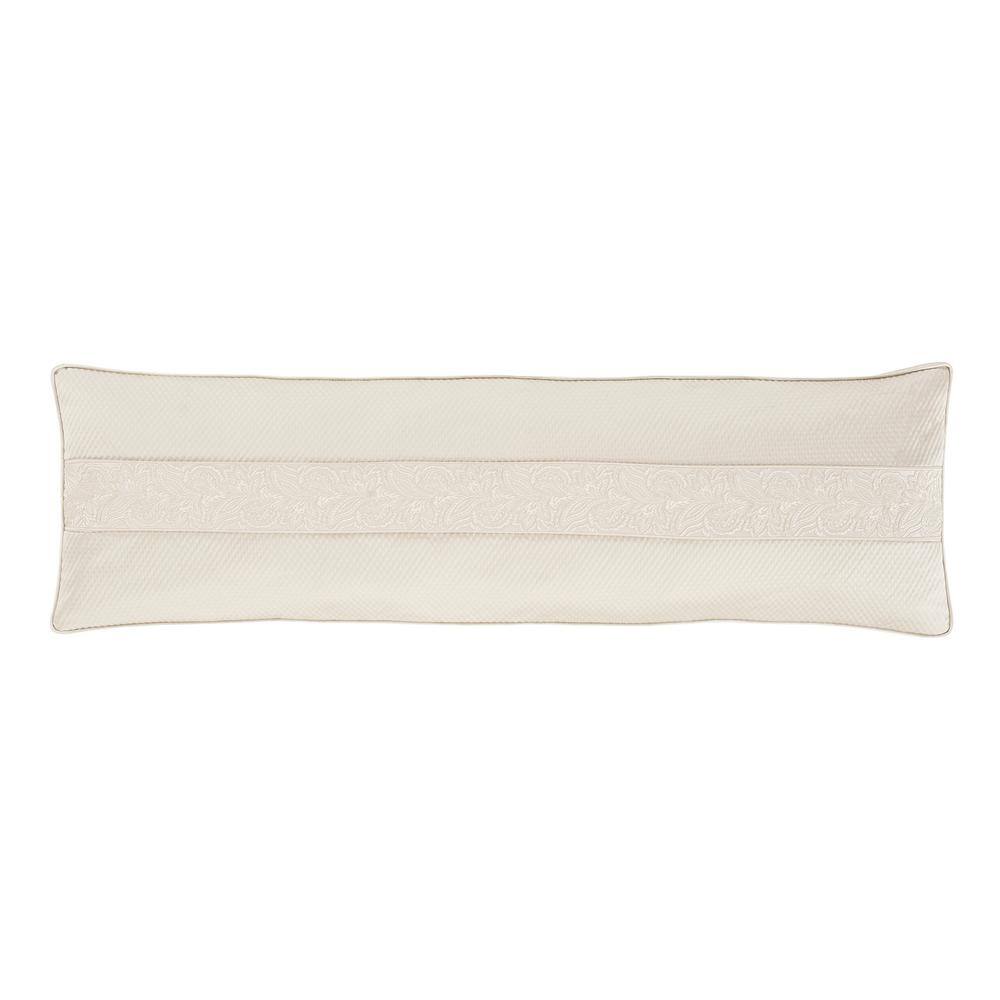 Valdez Alabaster Polyester Jacobean Bolster Decorative Throw Pillow 15 In. 