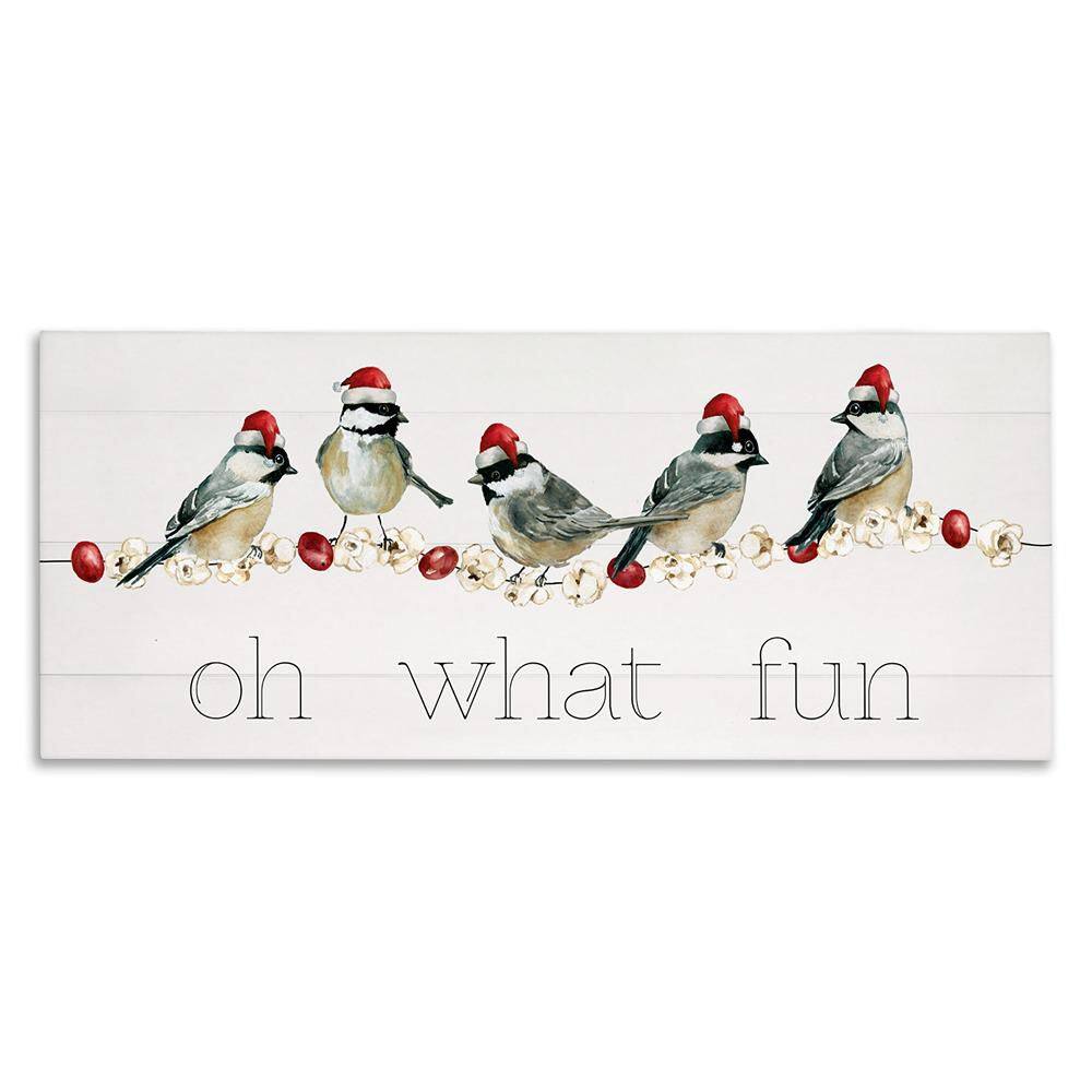 Oh What Fun Holiday Birds by Livi Finn 1-Piece Unframed Graphic Animal Art Print 10 in. x 24 in. price history on PriceWatchPro
