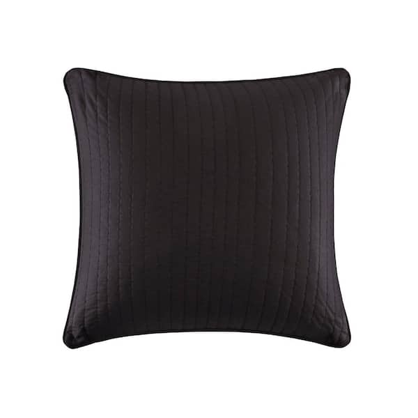 Camila Black 26 in. x 26 in. Cotton Quilted Euro Sham