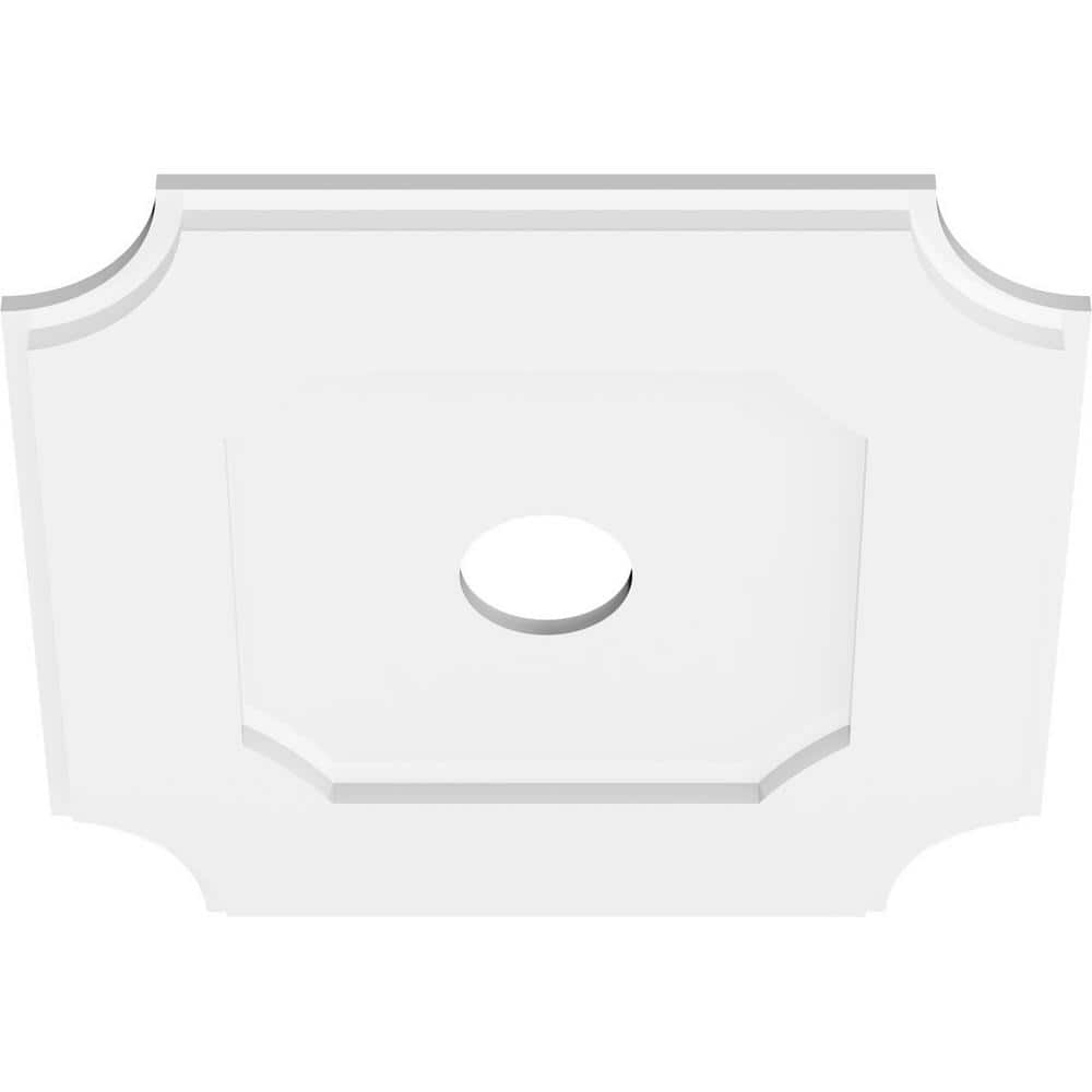 18-Inch White PVC Contemporary Ceiling Medallion