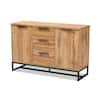 Baxton Studio Reid Oak Wood Sideboard Buffet with 3 Drawer 162