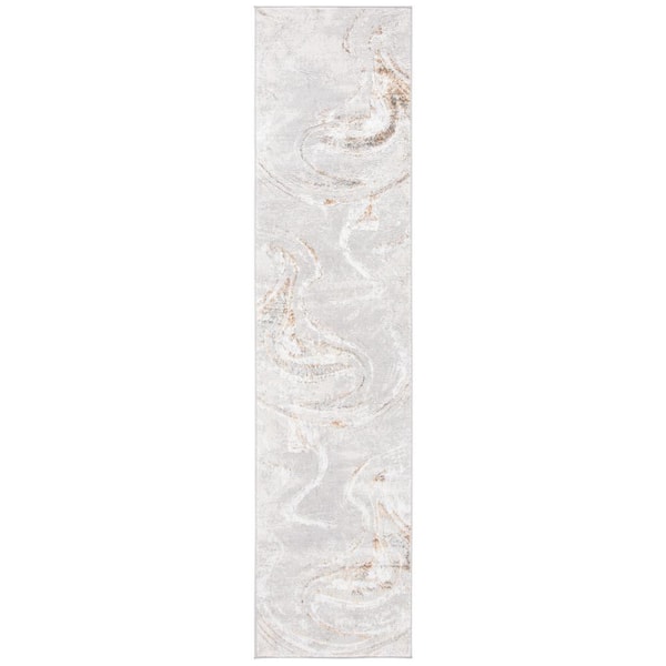 Orchard Gray/Ivory 2 ft. x 13 ft. Abstract Striped Runner Rug