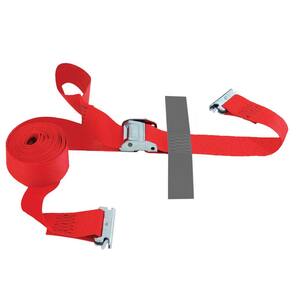16 ft. x 2 in. Logistic Cam Buckle E-Strap with Hook and Loop Storage Fastener in Red