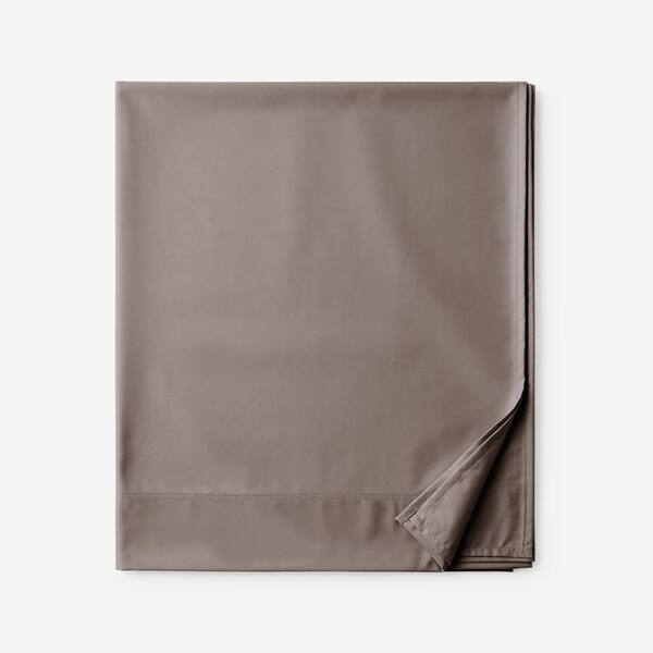 The Company Store Company Cotton Wrinkle-Free Cinder Sateen King Flat Sheet