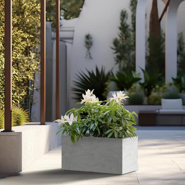 Sapcrete Modern 12.5 in. H Large Tall Stone Finish Concrete Elongated ...