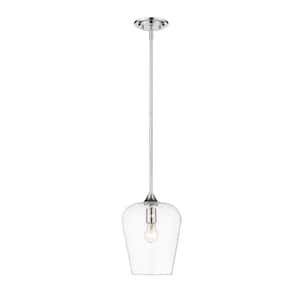 Joliet 1-Light Chrome Pendant with Clear Glass Shade