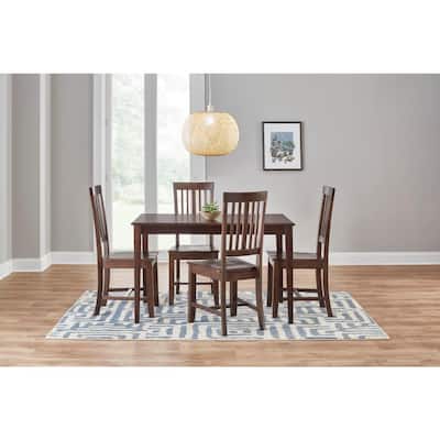 Scottsbury Chocolate Brown Wood Dining Chair with Slat Back (Set of 2) (16.7 in. W x 38.7 in. H)