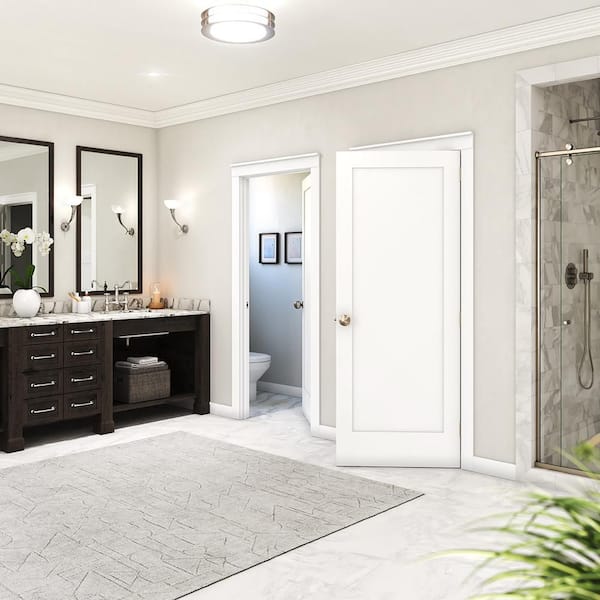 eightdoors 32 in. x 80 in. x 1-3/8 in. Shaker White Primed 1-Panel