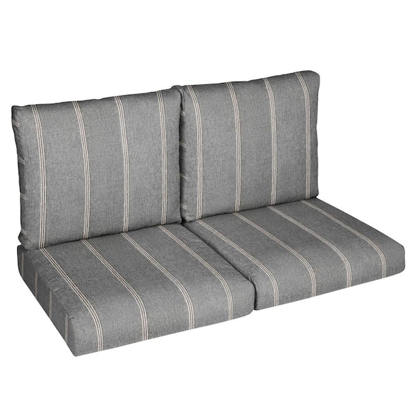 SORRA HOME 23 in. x 23.5 in. x 5 in., 4-Piece, Deep Seating Outdoor Loveseat Cushion in Sunbrella Lengthen Stone