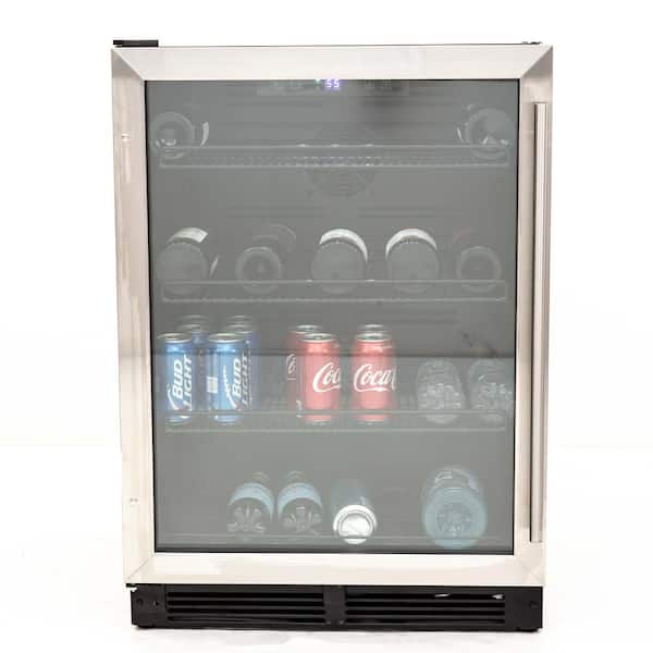 Avanti Avanti 24 in. W Single Zone 133-Can Capacity Beverage Cooler, in Stainless Steel and Black Cabinet
