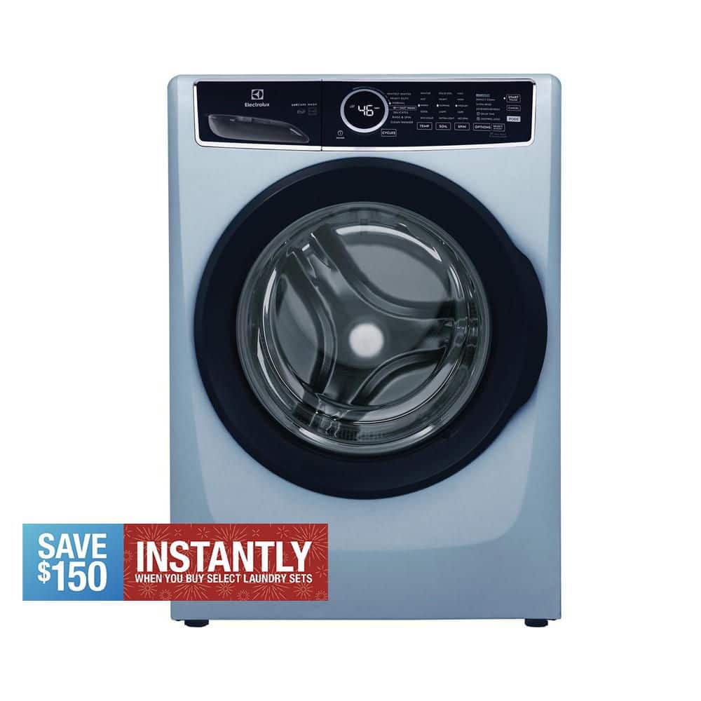 27 in. 4.5 cu.ft. HE Front Load Washer with LuxCare Wash System 20-minutes Fast Wash, ENERGY STAR in Glacier Blue