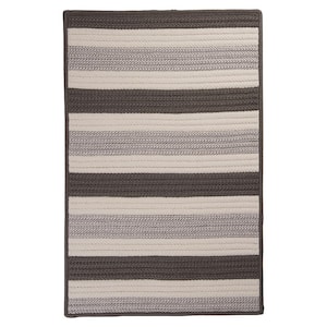 Baxter Silver 5 ft. x 8 ft. Braided Indoor/Outdoor Patio Area Rug