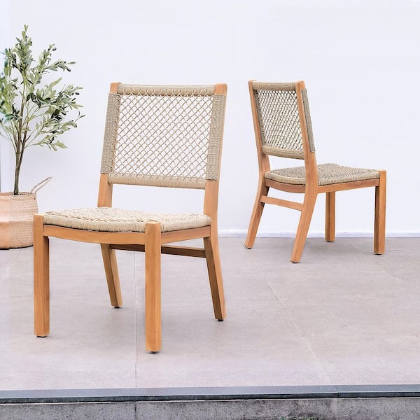 Cambridge Casual Charlotte Teak Wood Outdoor Dining Chair (Set of 2)