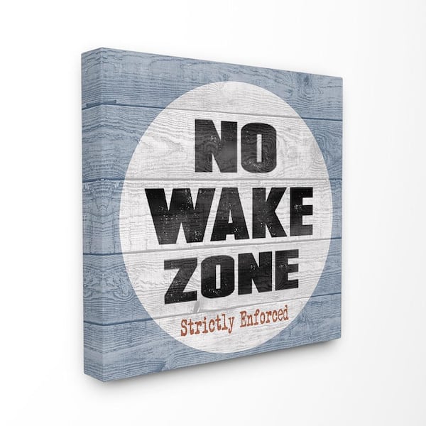 Stupell Industries 17 in. x 17 in. "No Wake Zone Beach Plank" by Regina Nouvel Printed Canvas Wall Art