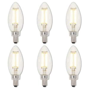 40-Watt Equivalent B11 Dimmable Clear E12 Edison Filament LED Light Bulb 3000K (6-Pack)