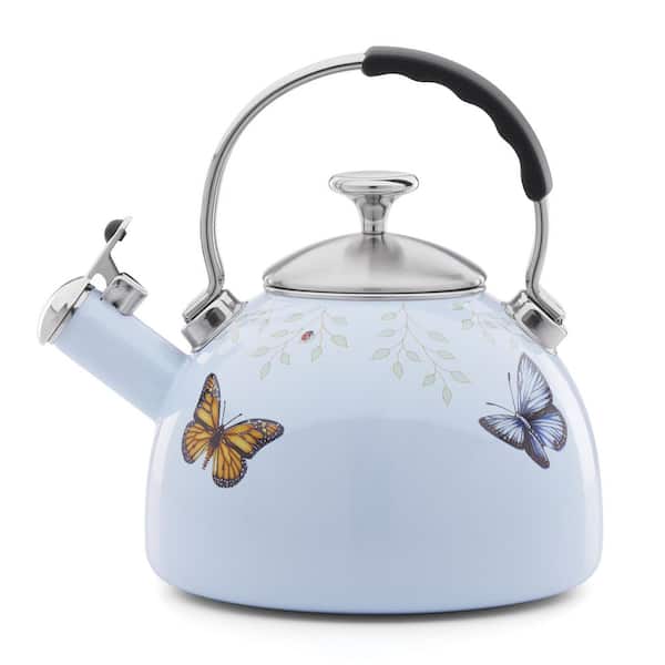 Lenox Butterfly Meadow 8-Cup Blue Stainless-Steel Tea Kettle