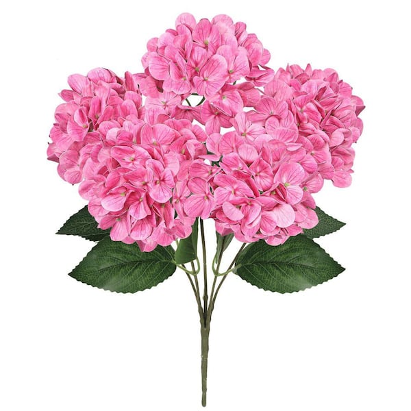 LIVING LUXURY 18 in. Pink Fuchsia Natural Touch Artificial