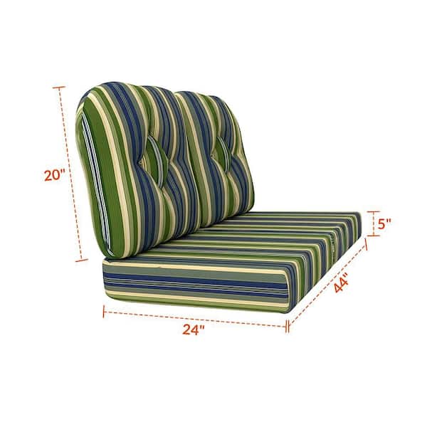 24 x 44 Sunbrella Deep Seating Outdoor Loveseat Replacement Cushion-Calista Delft