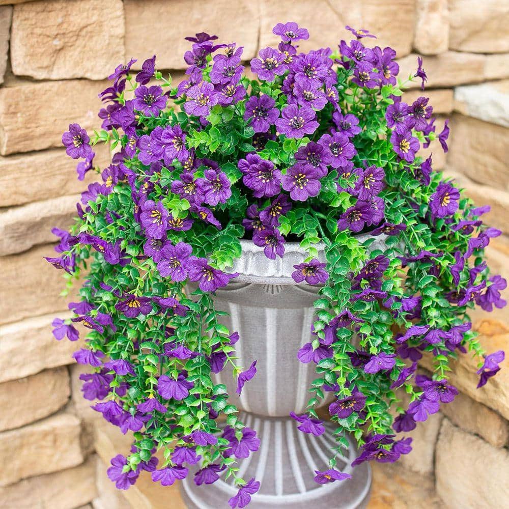ワイルマン　フォリー　パープル　フラワー　デイジーシェイプ　23cm プレート 19.3 in. Dark Purple Outdoor Artificial Daisy Flower 2-Pcs DEZZ203