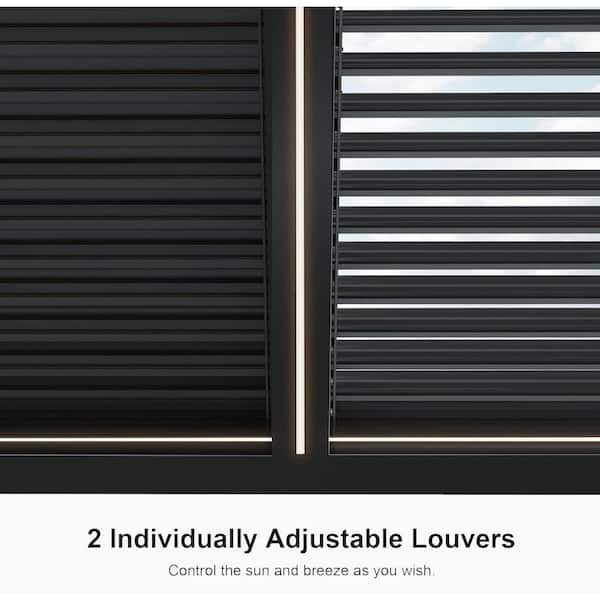 PURPLE LEAF 12 ft. x 16 ft. Gray Aluminum Frame Outdoor Louvered