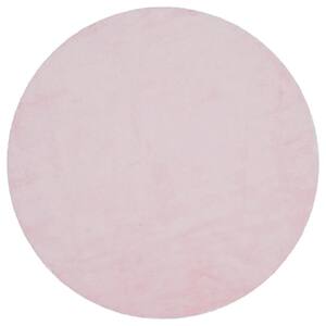 Nourideaux Pink 3 ft. x 5 ft. Fuzzy Faux Rabbit Fur Rug Plush Fluffy ...