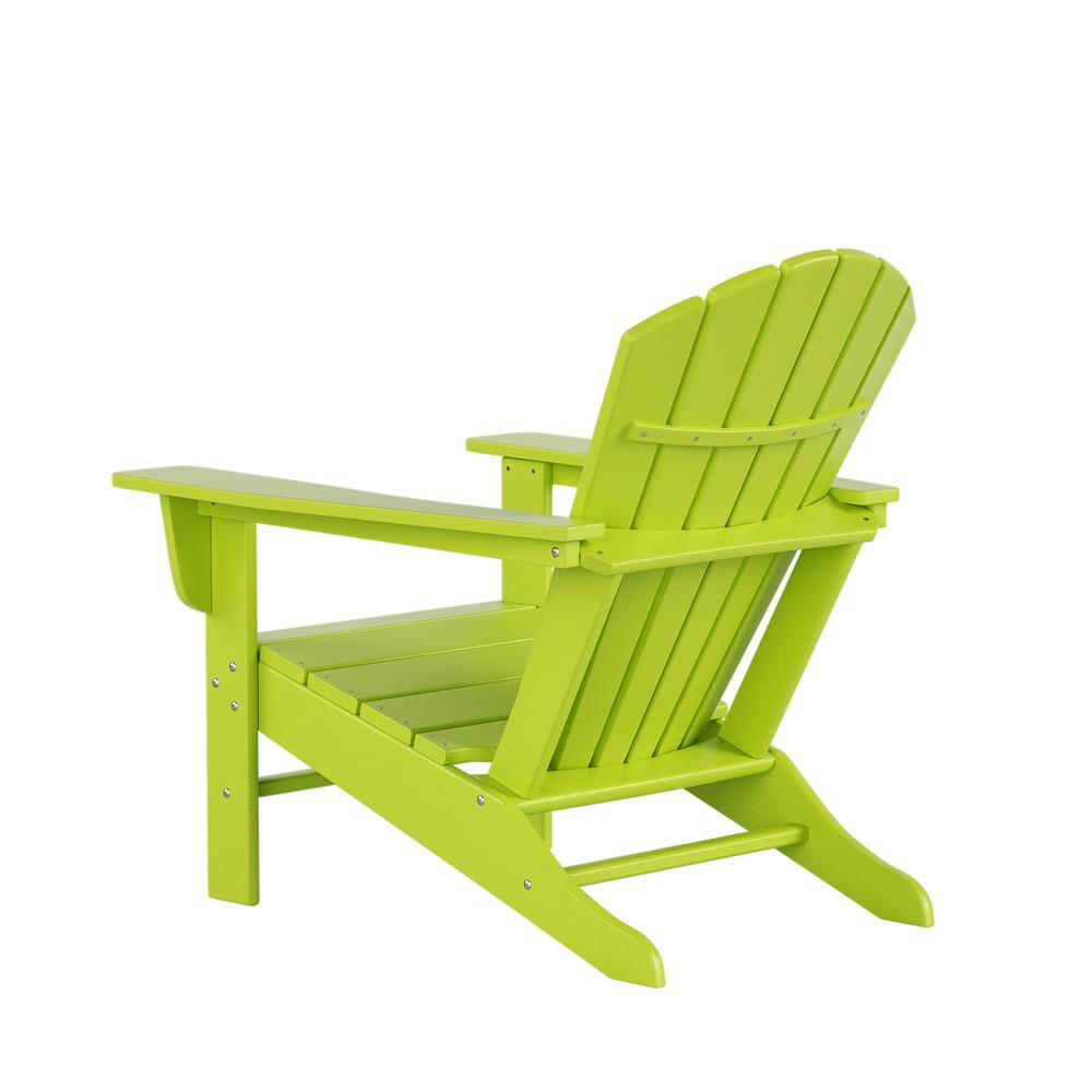 Lime Recycled Plastic Outdoor Adirondack Chair Set of 4