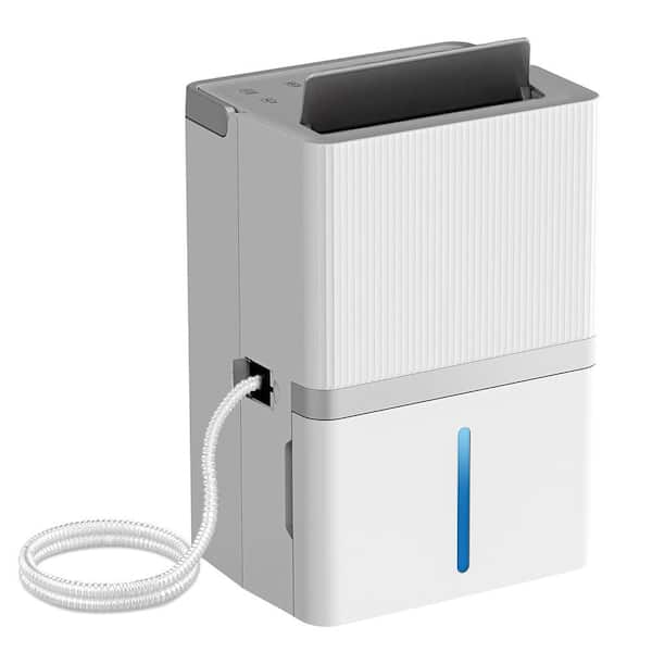 75 pt. 4000 sq. ft. Portable Dehumidifier for Home in White, with Drain Hose, Bucket, Adjustable Dry Wind Direction