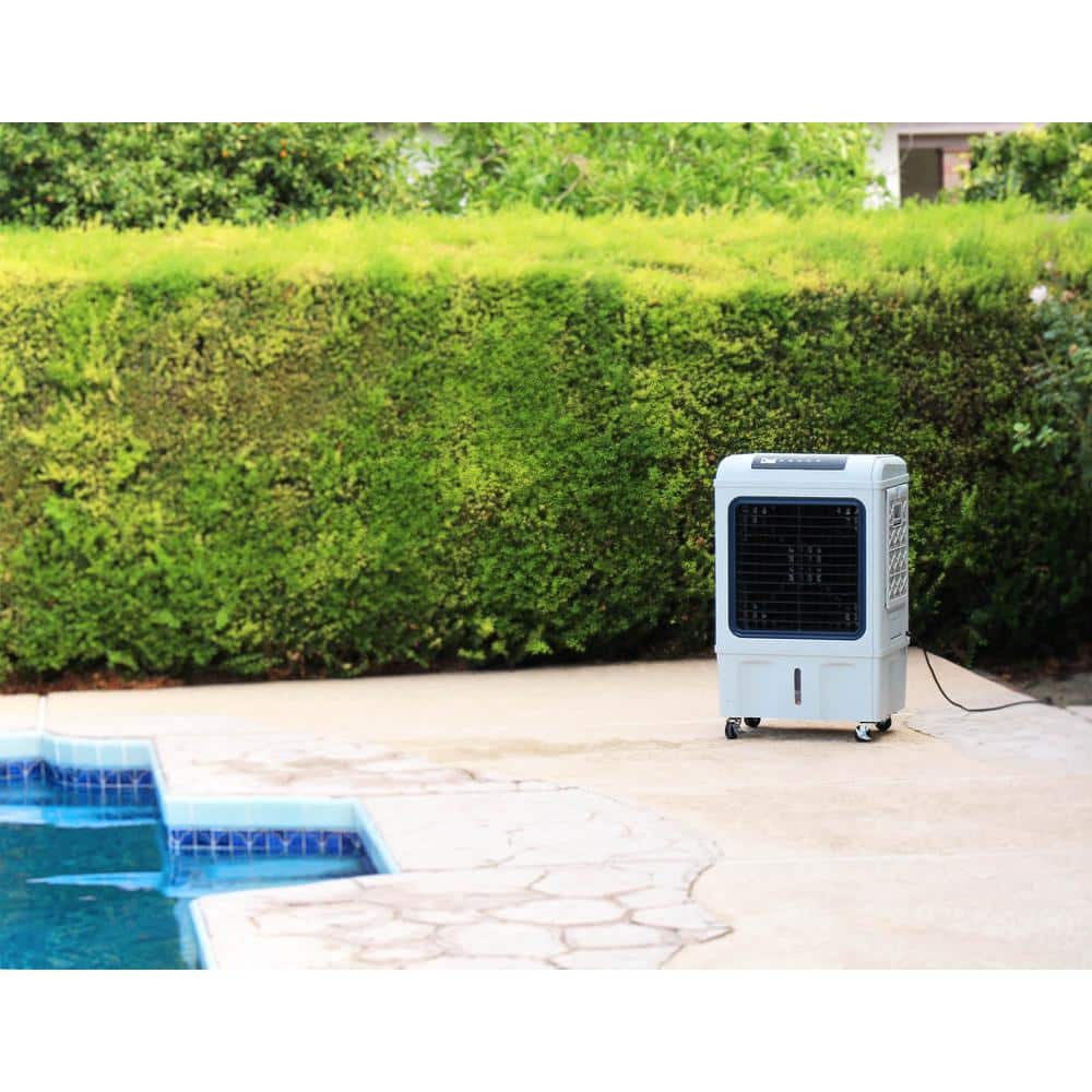 Dial 2200 CFM White and Blue Portable Evaporative Cooler with Remote Control