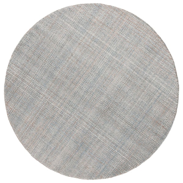 Abstract 6 ft. x 6 ft. Round Light Blue/Gray Classic Marle Area Rug