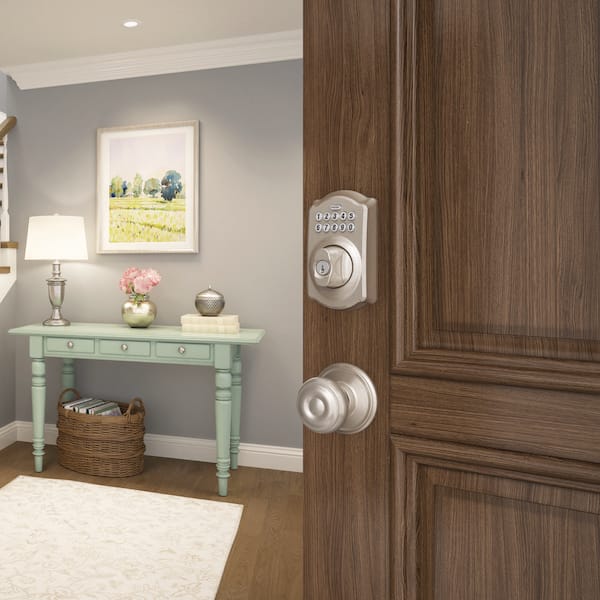 Camelot Satin Nickel Electronic Keypad Deadbolt