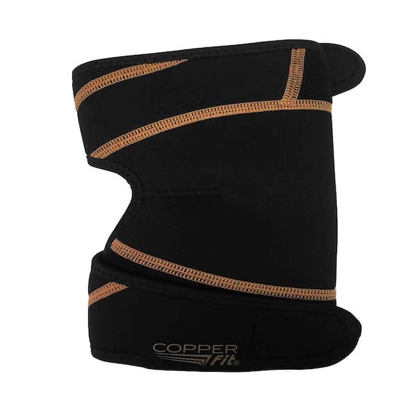 COPPER FIT Rapid Relief One Size Fits Most Copper Infused Adjustable Compression Knee Wrap with Gel-Pack in Black