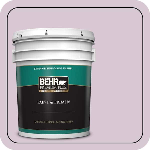 BEHR PREMIUM PLUS 5 gal. #S110-2 Orchid Haze Semi-Gloss Enamel Exterior Paint & Primer