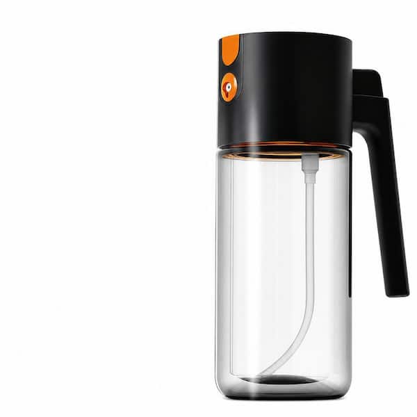 500 ml Black Glass Olive Oil Spray Bottle Dispenser with Tipper for Cooking, Salad and Barbecue