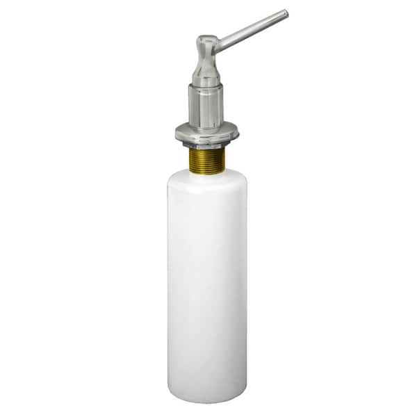 Westbrass Kitchen Sink Deck Mount Liquid Soap/Hand Sanitizer Dispenser with Refillable 12 oz Bottle in Satinless Steel