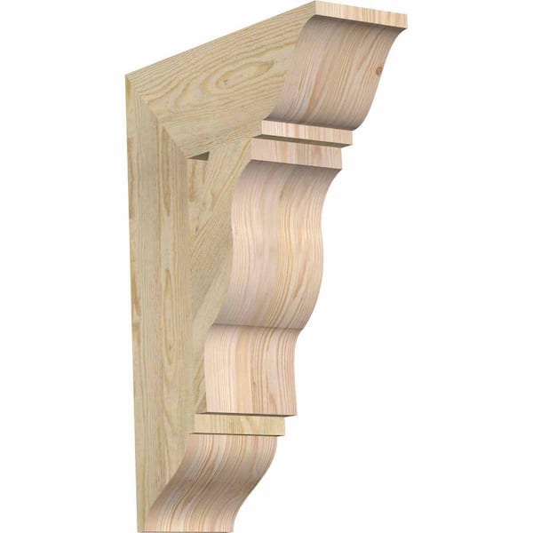 Ekena Millwork 6 in. x 26 in. x 18 in. Douglas Fir Funston Traditional Rough Sawn Bracket