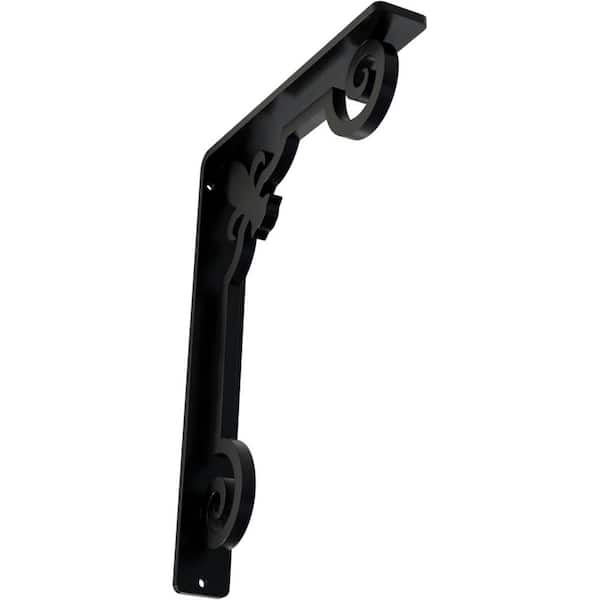 Ekena Millwork 1-1/2 in. x 10 in. x 7-1/2 in. Wrought Iron Single Center Brace Fleur-De-Lis Bracket
