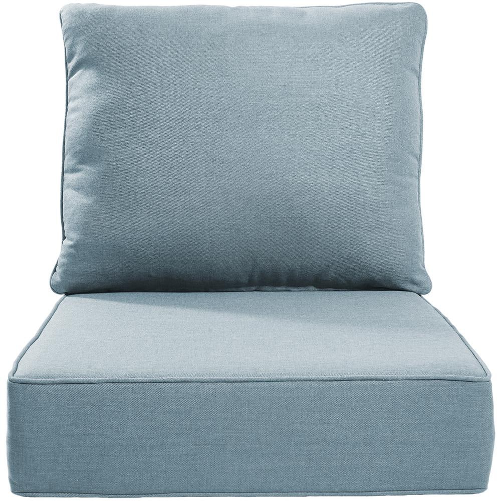 22 in. W x 24 in. D x 6 in. T 2-Piece Water and Fade Resistant Outdoor Lounge Chair Replacement Cushion Set in Baby Blue price history on PriceWatchPro