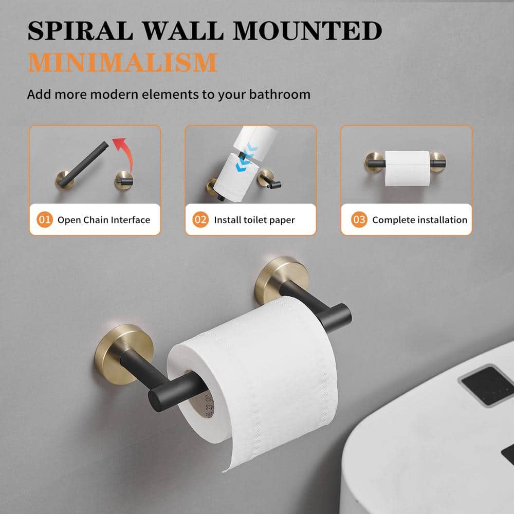 2-Piece Bath Hardware Set With Towel Ring Toilet Paper Holder Toilet Paper Roll Holder
