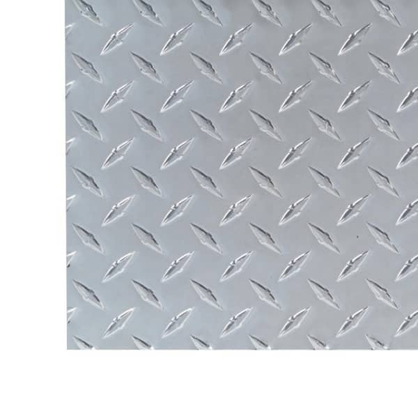 M-D Building Products Heavy Weight 36 in. x 36 in. x 0.063 in. Diamond Tread Silver Aluminum Sheet Metal