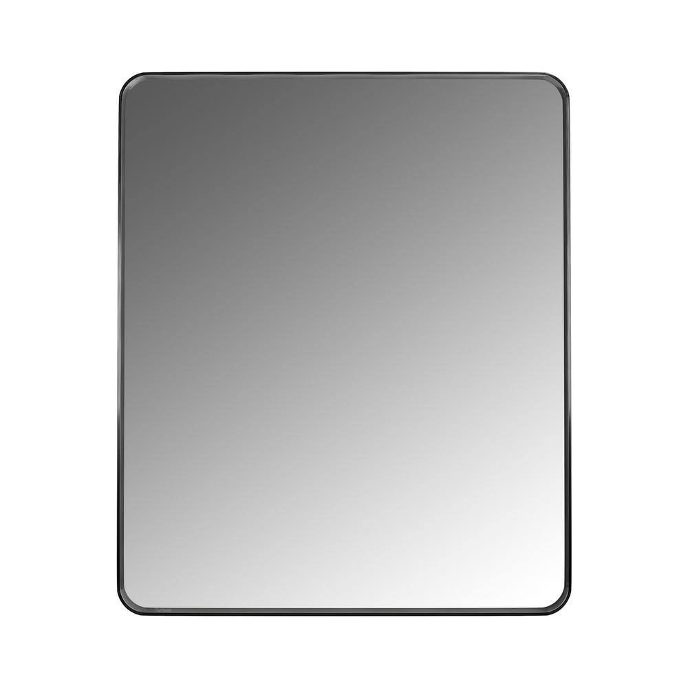 24 in. W x 30 in. H Rectangular Framed Wall Bathroom Vanity Mirror in Black TOUTD1632 The Home